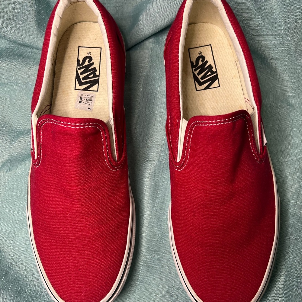 Vans Red Slip-On Loafers - Picture 3 of 7